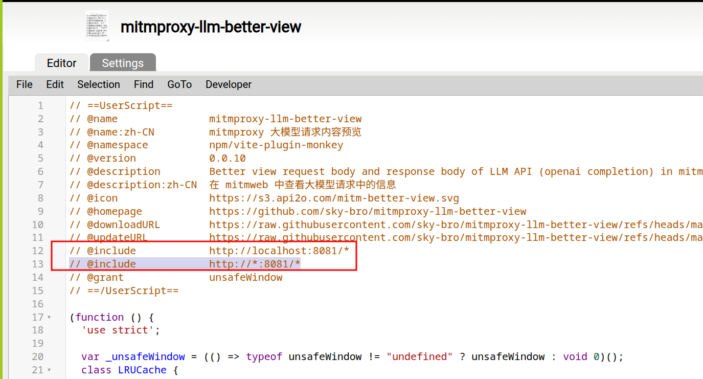 Figure 2: set script include rule