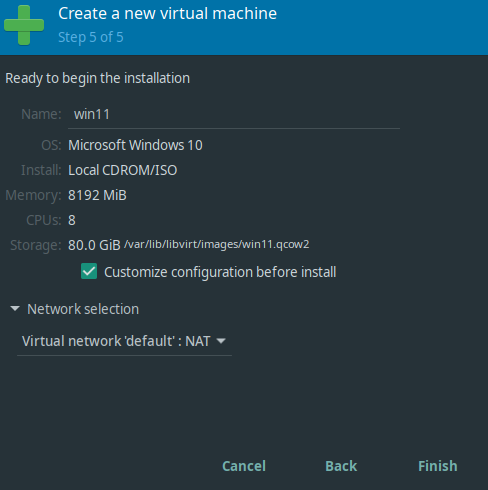 Figure 5: Name, Network, Customize